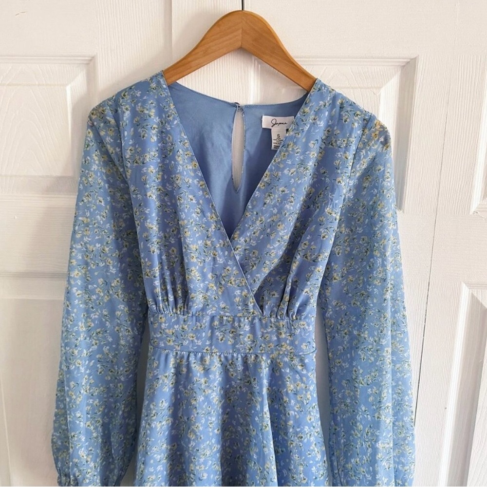 Japna Blue Floral Mini Dress - Picture 4 of 8